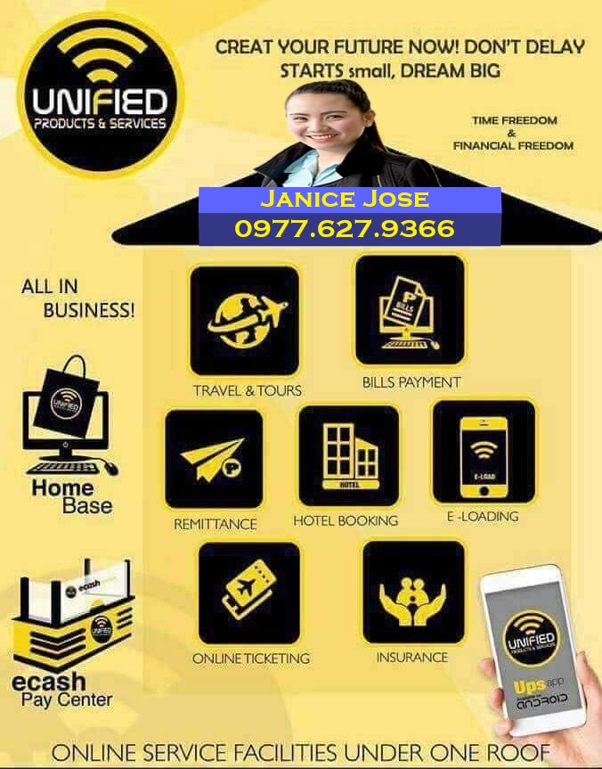 1. Unified Products and Services Imus Cavite franchising business negosyo homebased online bayad center travel and tours ticketing main office website